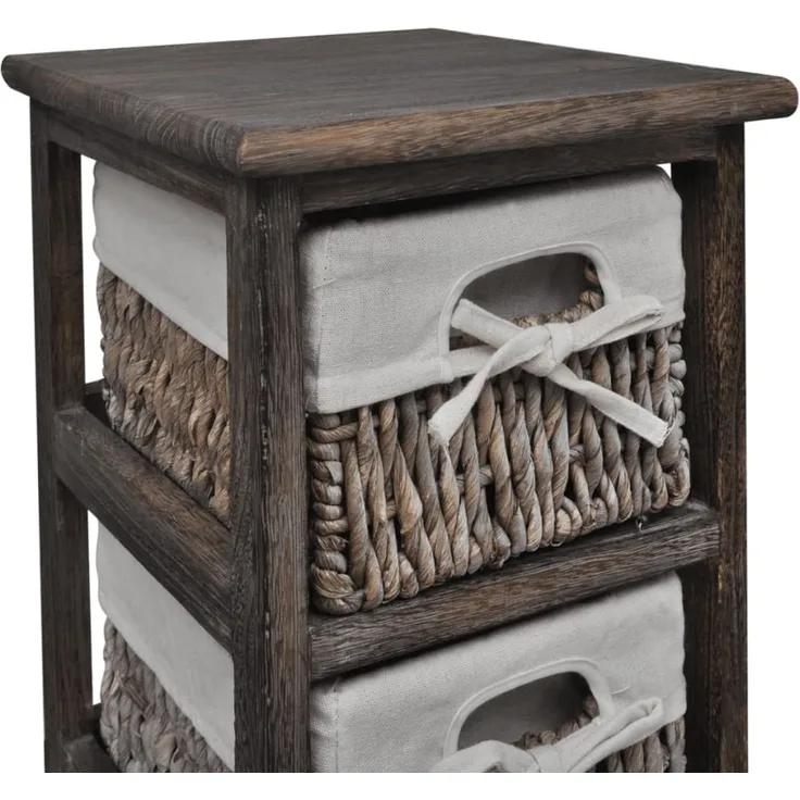 vidaXL Korbregal Holz mit 5 Körben Braun 240801