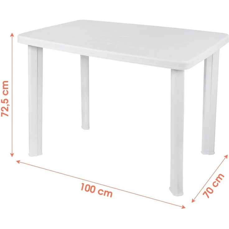 Spetebo Gartentisch Kunststoff Gartentisch 100 x 72 cm (Stück, 1-St, Stück), Campingtisch rechteckig im klassischen Design
