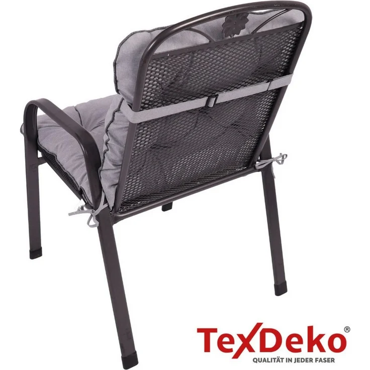TexDeko Sitzauflage Ecolen Niedriglehner 40 x 40 x 40 cm - gesteppte Gartenstuhl-Auflage, (1× Gartenstuhl-Auflage (80 × 40cm), UV-Beständig, Wasserabweisend mit Anti-Rutsch Boden – Bild 3