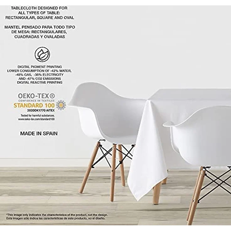Belum Tischdecke, harzbeschichtet, schmutzabweisend, kariert, Vichy-Größe, 140 x 140 cm, fleckenabweisende Tischdecke, Vichy Senf, Tischdecke aus 100% Bio-Baumwolle – Bild 8