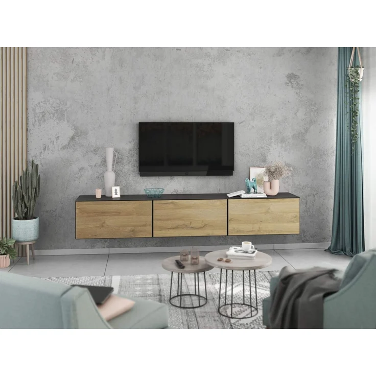 moebel-dich-auf Lowboard VARIANTO 4 (3 tlg, 228 cm breit, 3 St, TV-Schrank bestehend aus 3 Schränken mit Klappe), stehend und hängend – Bild 1