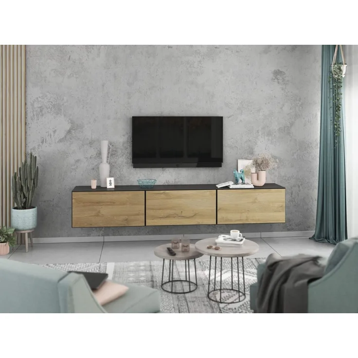 moebel-dich-auf Lowboard VARIANTO 4 (3 tlg, 228 cm breit, 3 St, TV-Schrank bestehend aus 3 Schränken mit Klappe), stehend und hängend