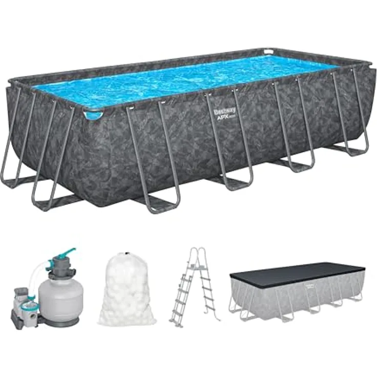 Bestway Frame-Pool-Set 'APX365™', 549 x 274 x 132 cm, robustes TriTech®-Material, mit Sandfilteranlage und Polar-Shield™ Ganzjahresschutz, Wasserkapazität 16.477 l