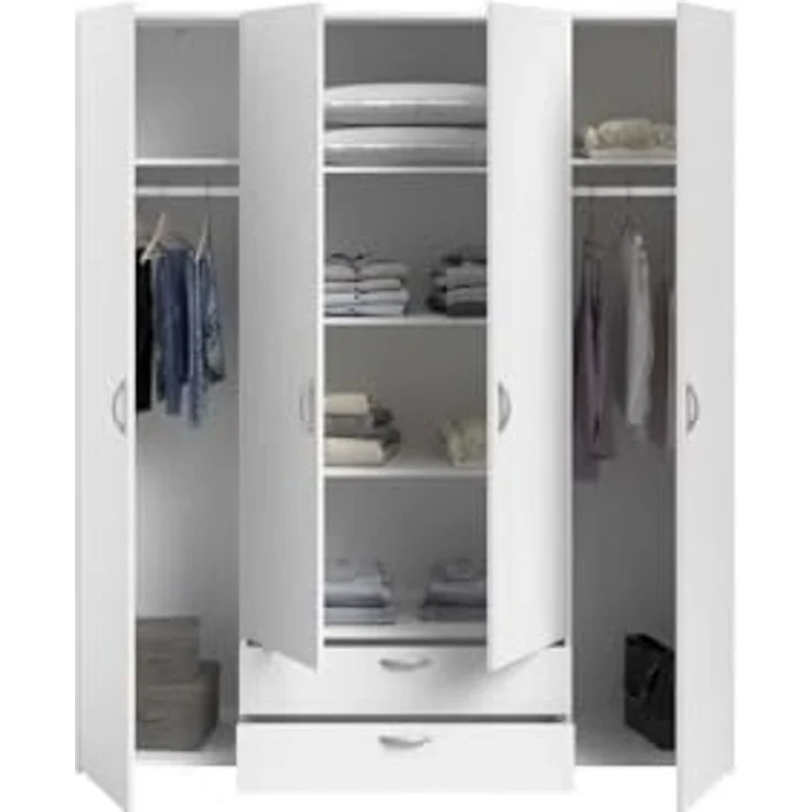 Parisot Daily 1 Kleiderschrank 4-türig Weiß 160x185 cm – Bild 4
