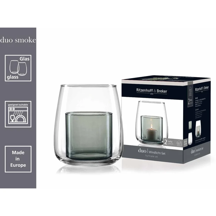 Ritzenhoff & Breker Duo Windlicht 18 cm smoke – Bild 3