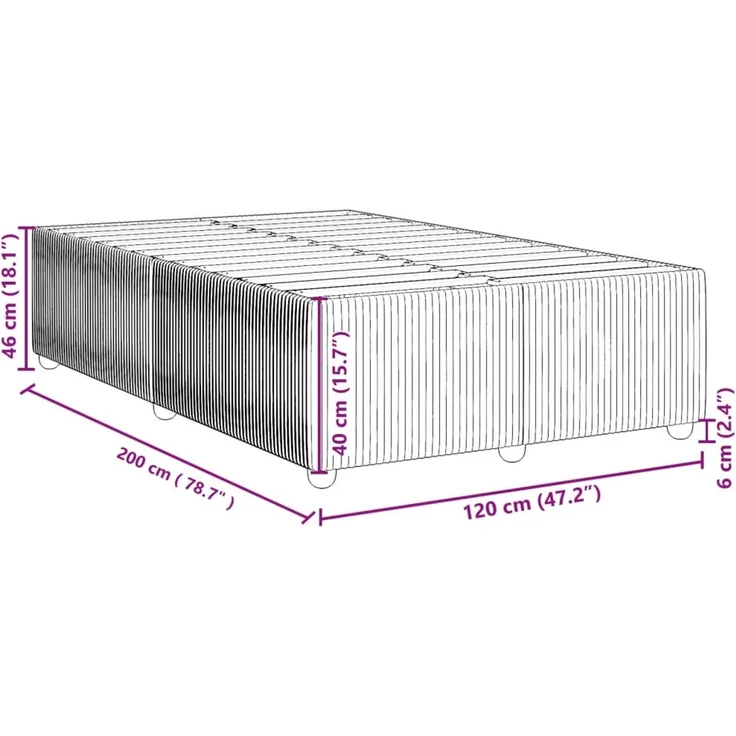 vidaXL Bettgestell Rosa 120x200 cm Samt 3285005 – Bild 9