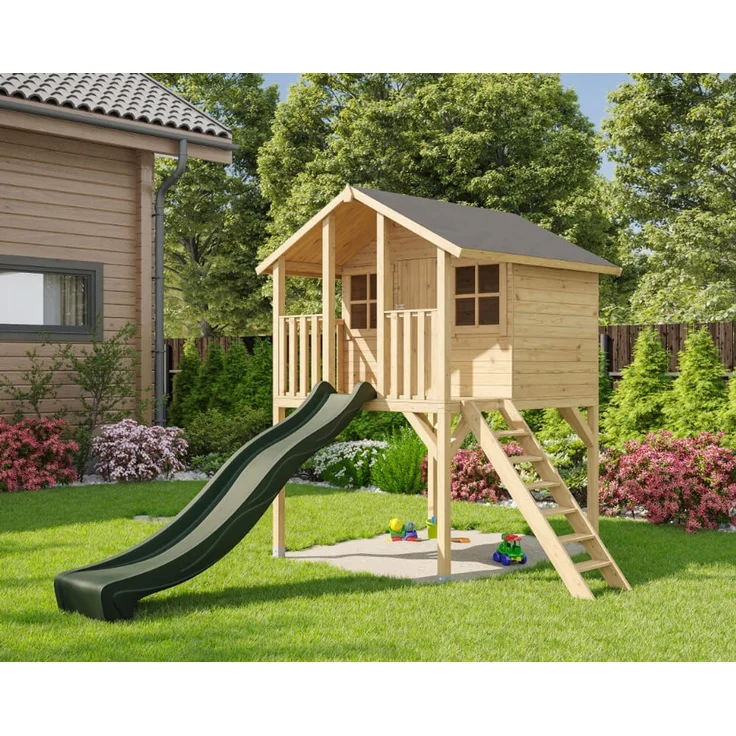 Stelzenhaus Tom / Toby mit Rutsche grün