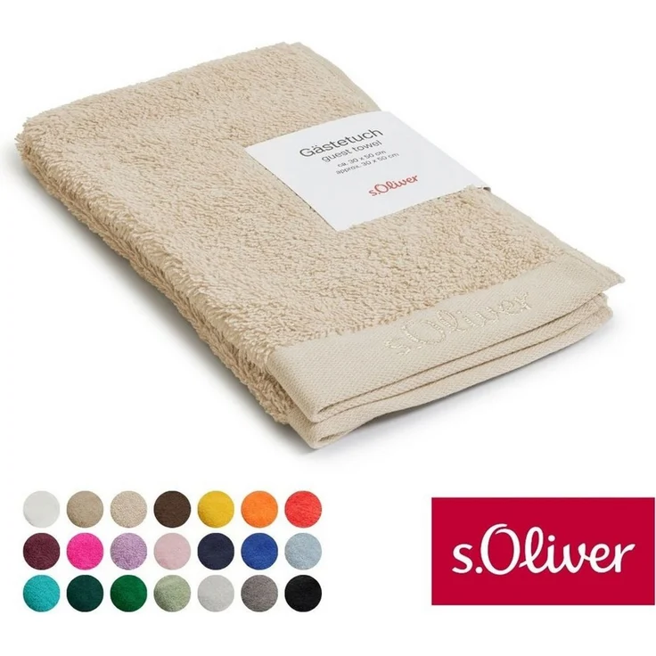 s.Oliver Handtuch, Walkfrottier (1-St), besonders weich und saugfähig, Beige, 30x50 cm – Bild 1