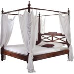 Himmelbett Akazie 140x200x224 nougat lackiert OXFORD #244