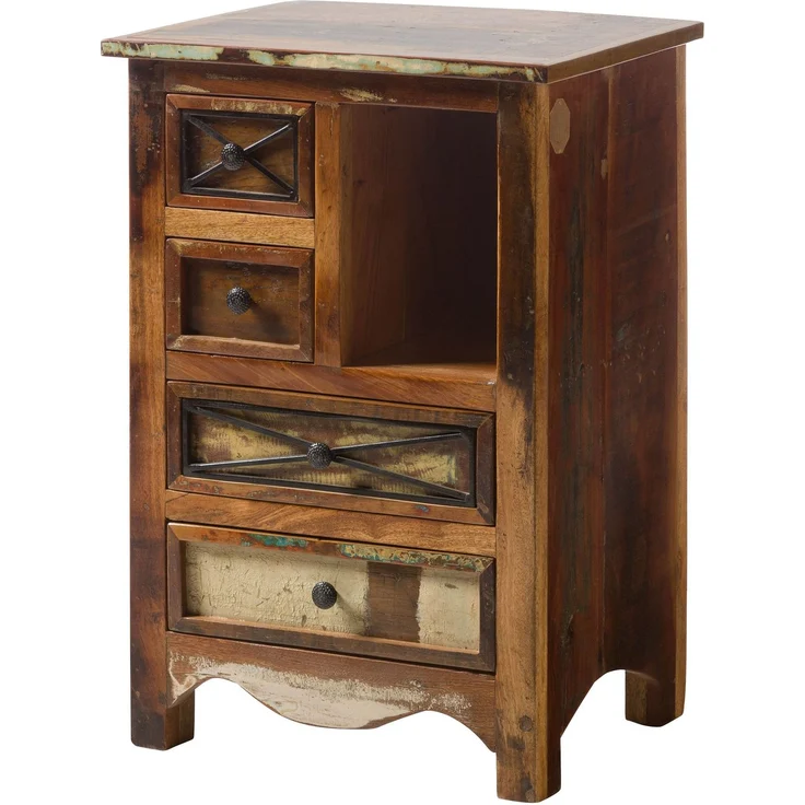 Kommode Altholz 55x40x80 mehrfarbig lackiert NATURE OF SPIRIT #128 – Bild 1