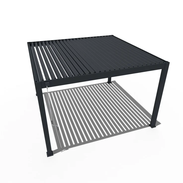 Weide Deluxe Plus | Pergola Voll Aluminium freistehend | 4 x 4 M | Lamellendach anthrazit – Bild 3