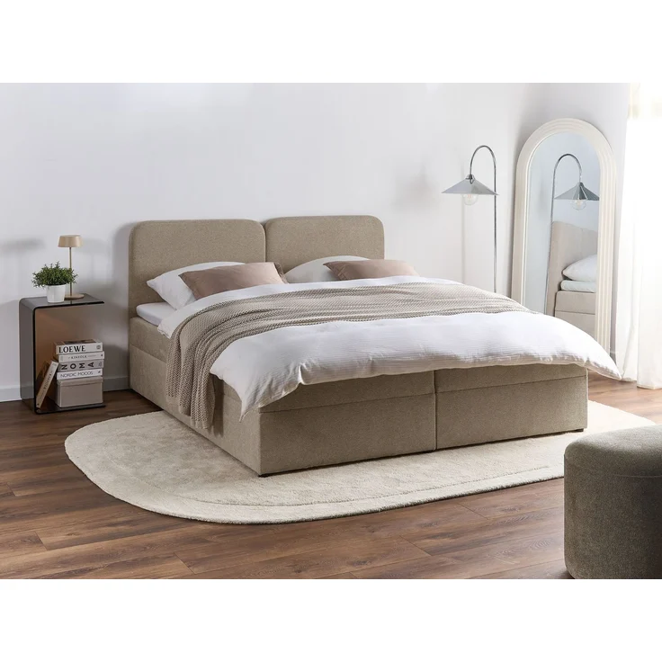 Boxspringbett mit Stauraum Stoff CHANCELLOR 180x200 cm Taupe – Bild 3