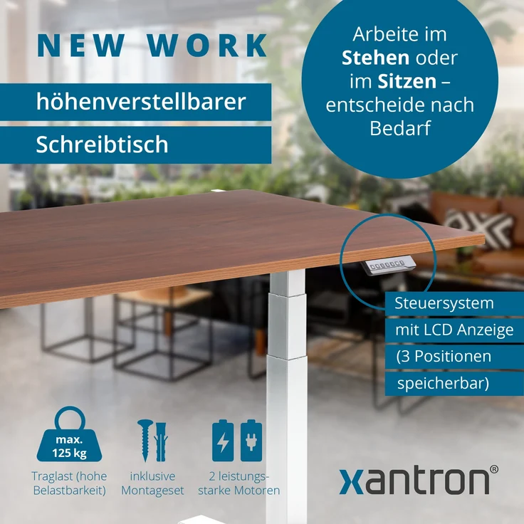 Tischgestell höhenverstellbar weiss – Bild 4
