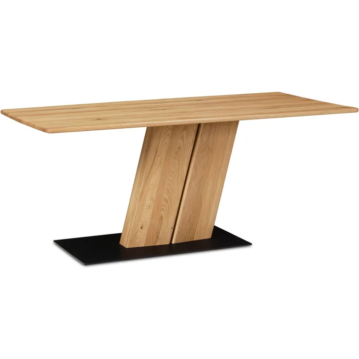 Säulentisch rechteckig Dyani 180 x 76 x 90 Massivholz Wildeiche