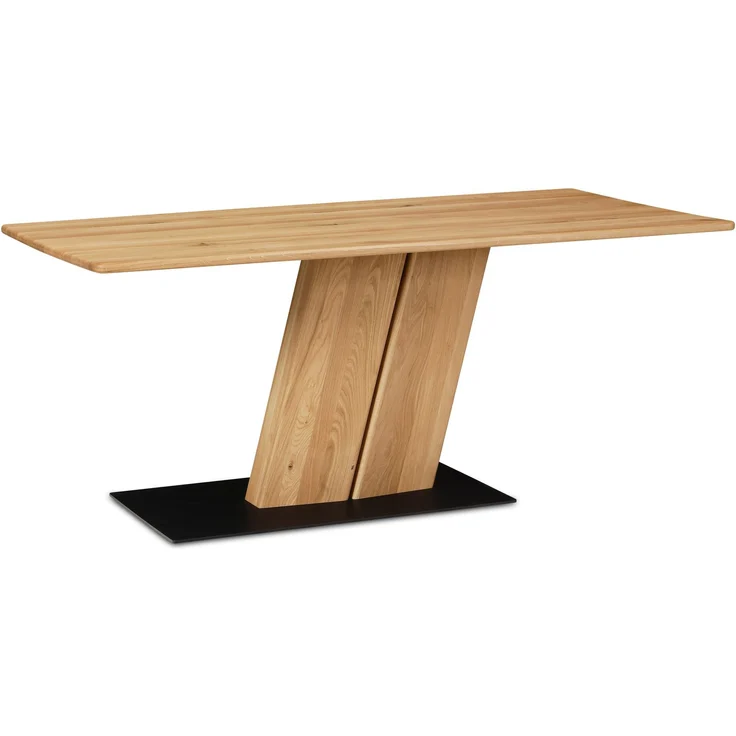 Säulentisch rechteckig Dyani 180 x 76 x 90 Massivholz Wildeiche