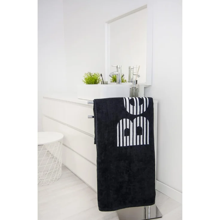 Bench Strand- und Saunatuch, Modern Opposite, 80x180 cm, 100 % Baumwolle, Velours, Mit Aufhänger, Farbe: Schwarz, Art. Nr. : 6112605537 – Bild 2