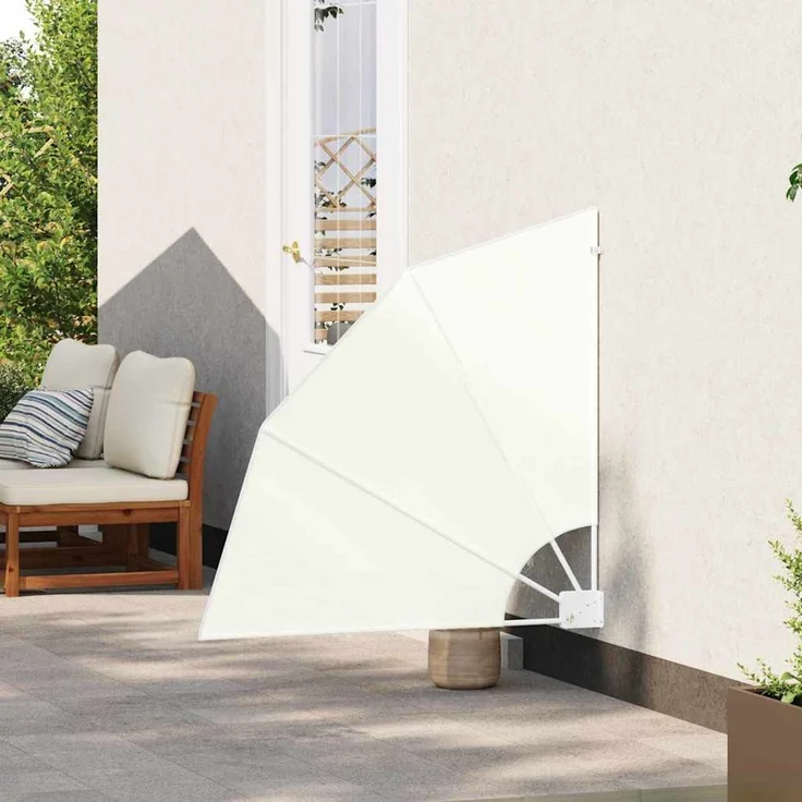 vidaXL Balkon Sichtschutz 115 x 115 cm Polyester Creme 42000942 – Bild 3