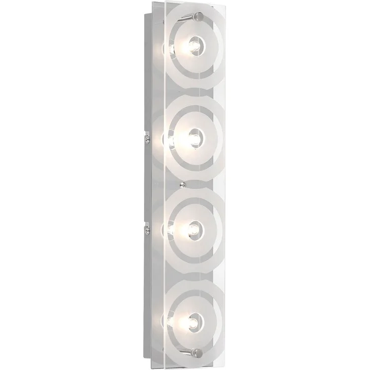 2er Set Wandleuchte, Chrom, Glas satiniert, 4 Flammig, L 40 cm – Bild 8