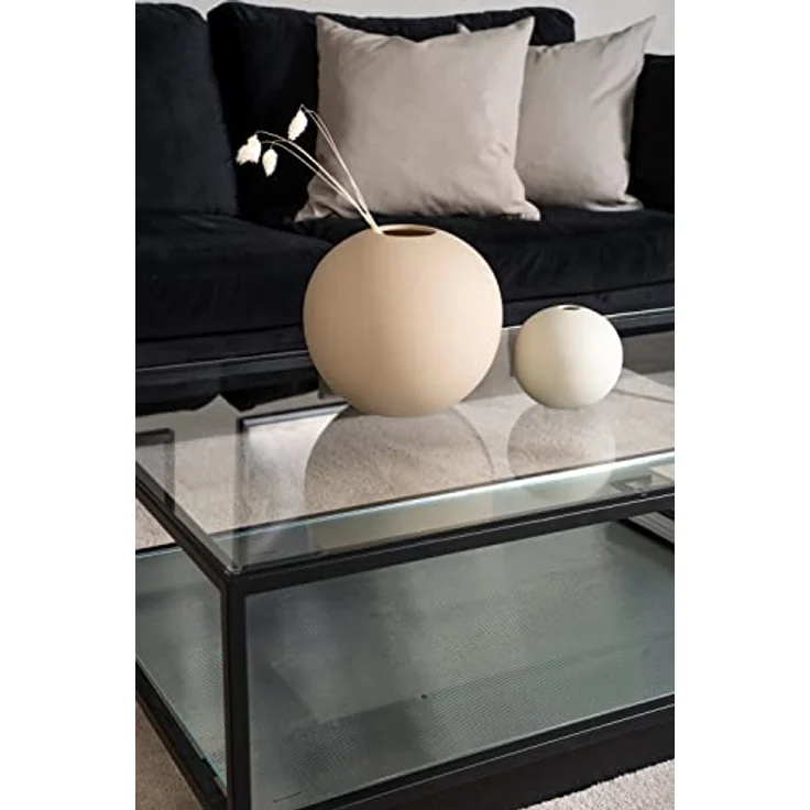 Livetastic Couchtisch, Schwarz, rechteckig aus Metall und Glas, 130x60x37.5 cm mit Stauraum – Bild 5