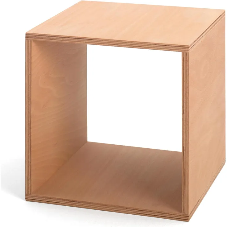 Tojo Cube | Nachttisch | 35 x 35 x 35 cm | Beistelltisch aus Buche multiplex | Geölte Oberfläche | Eckige Nachtkommode | Nachtkonsole aus Holz in würfelform |