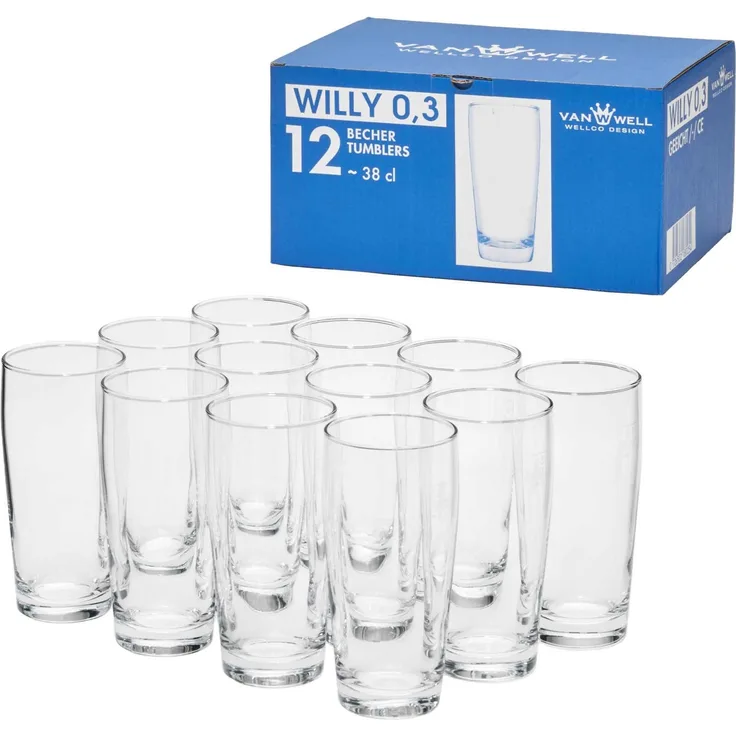 Van Well Willi Becher 0,3 l geeicht 12er Set