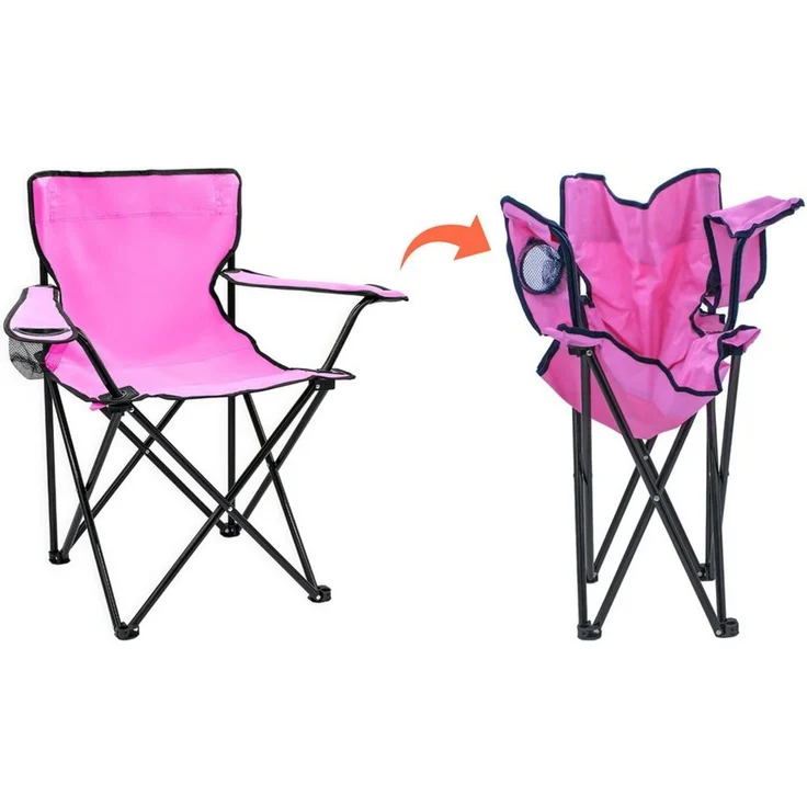 Spetebo Campingstuhl Campingstuhl mit Getränkehalter - pink (Stück, 1 St), Camping Strand und Garten Klappstuhl mit Tragetasche – Bild 3