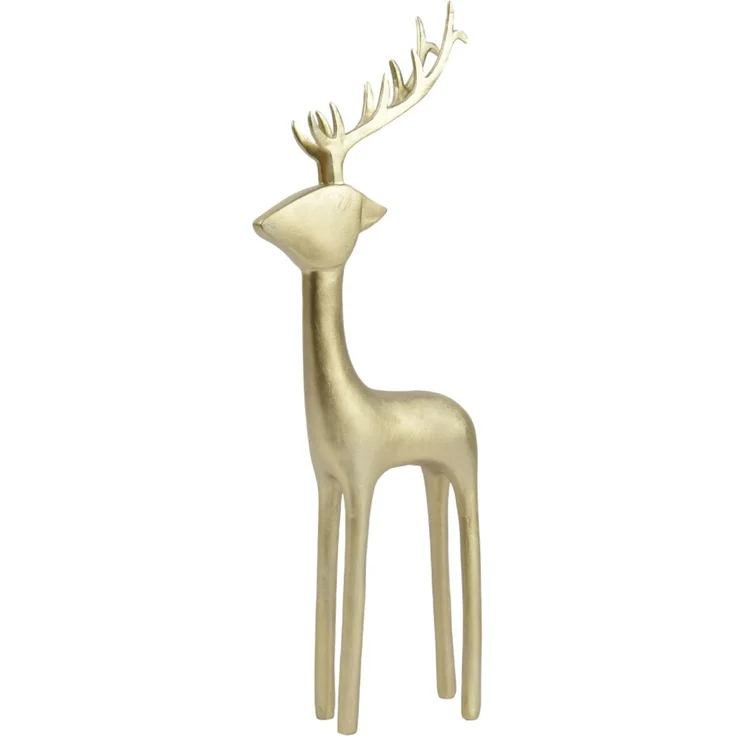 Decoris Dekofigur Hirsch Polyresin 35 x 14 cm gold