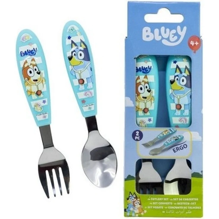 Bluey Kinderbesteck Bluey Yummy Metall-Ergo-Besteckset, 2-tlg. (2-tlg), Edelstahl – Bild 3