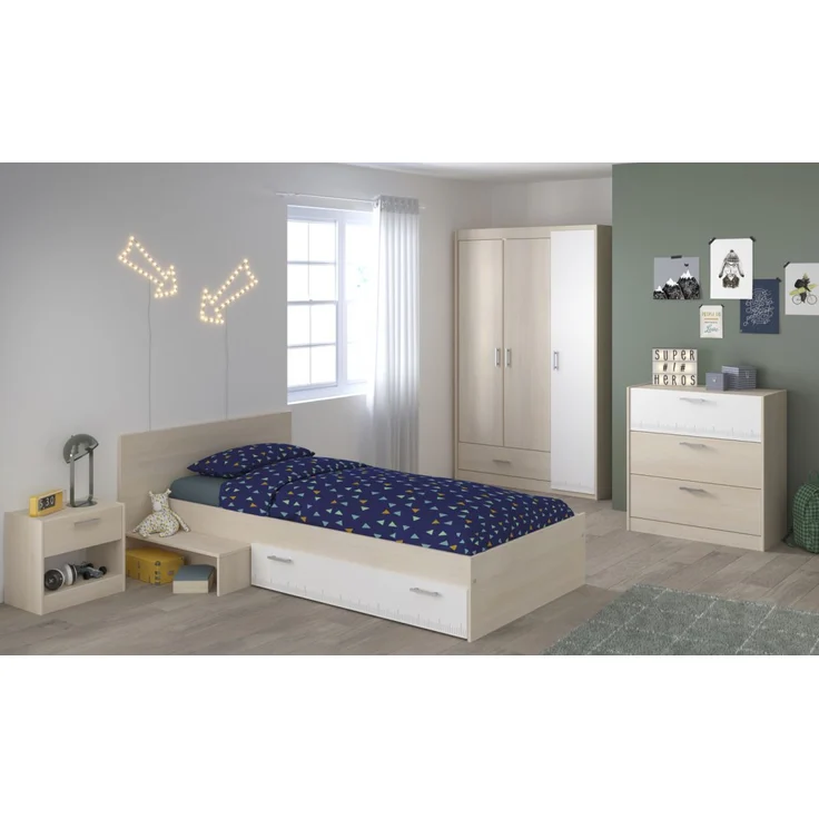 Parisot Kinderzimmer Charly in Akazie und weiß Jugendzimmer Set 4-tlg. – Bild 1