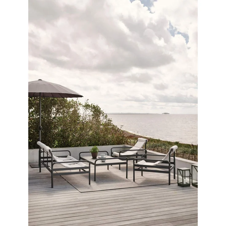 Gartencouchtisch Sling aus Aluminium, modern, pulverbeschichtet, anthrazit, 135x85x52 cm – Bild 2