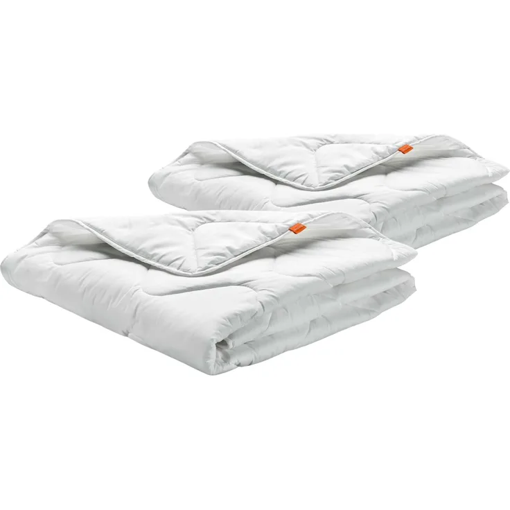 sleepling Bettdecke 155x220 cm 2er Set, Sommerdecke, Sommerbettdecke leicht 155x220, Made in EU, Ökotex 100, Waschbar 60 Grad, 2 teilig, 2 Stück
