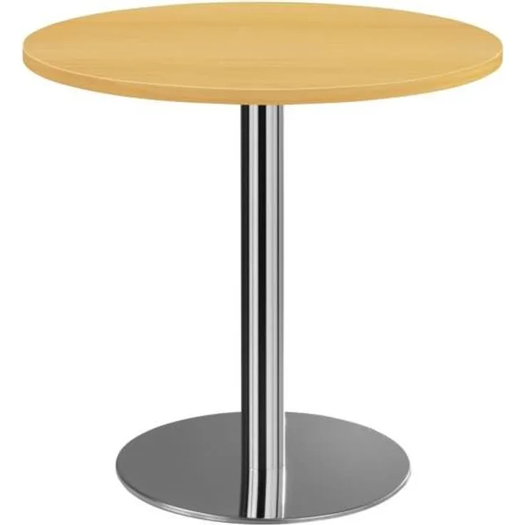 Besprechungstisch STF08 80cm Ø rund Buche Gestellfarbe: Chrom