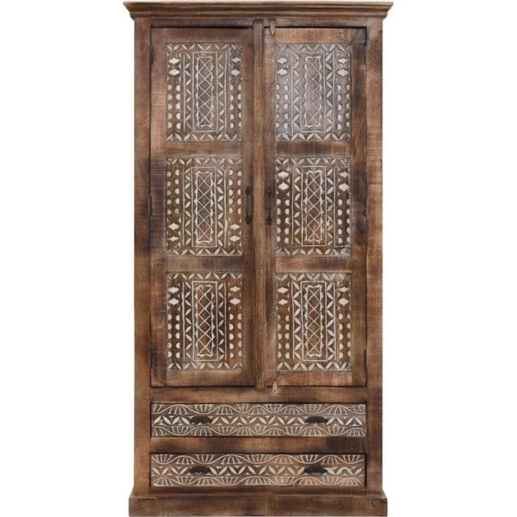 Home affaire Kleiderschrank Maneesh aus massivem Mangoholz und vielen Stauraummöglichkeiten, Höhe 190 cm – Bild 4