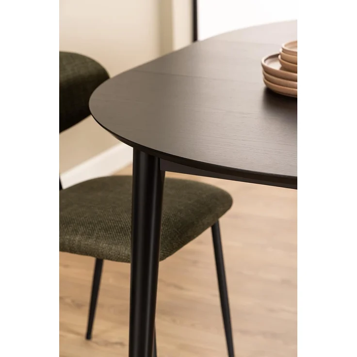 ACTONA GROUP Esstisch Montreux Tisch, Esszimmertisch, schwarz lackiertes Eichenfurnier, Schmetterlingsauszug, Blattablage – Bild 10