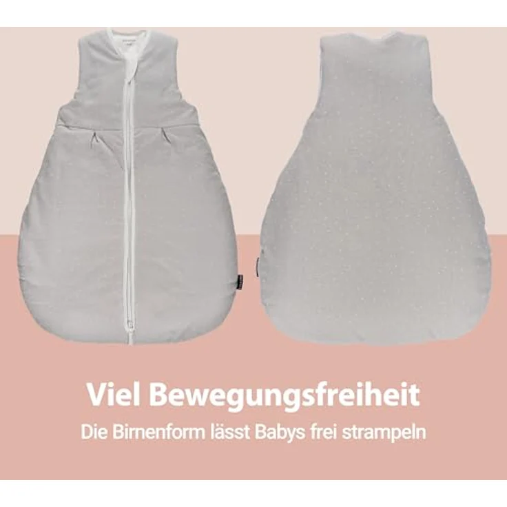 LaLoona Schlafsack wattiert, Dots Light Taupe, TOG 3.0, Gr. 50/56, Unisex, Oeko-Tex Standard 100 – Bild 5