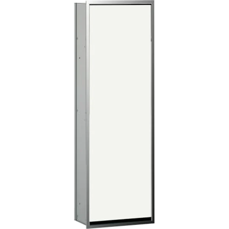 Emco ASIS 300 Badezimmerschrank Einbauschrank, Aluminium und Glas, Weiß Chrom, 96,4 cm, wechselbarer Türanschlag, großzügiger Stauraum – Bild 1