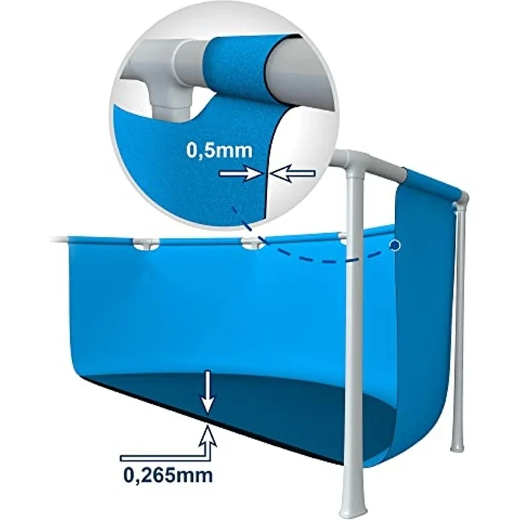 Intex 28290NP – Aufstellpool Metal Frame Rund, 2483 L, Stahl und PVC, Rosa, 244x76 cm – Bild 6