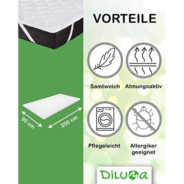 Matratzenauflage Matratzenauflage Comfort aus Mikrofaser DILUMA, Für Boxsprinbetten und alle gängigen Matratzen – Bild 3
