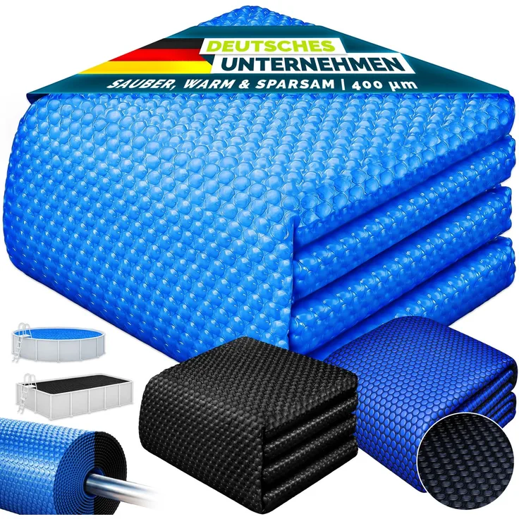 tillvex® Premium Pool Solarabdeckplane 400 µm Rechteckig 549x274 cm | Solarfolie Wärmeplane zuschneidbar | Solarplane Solarabdeckung | Poolheizung Poolsolarplane für Wassererwärmung