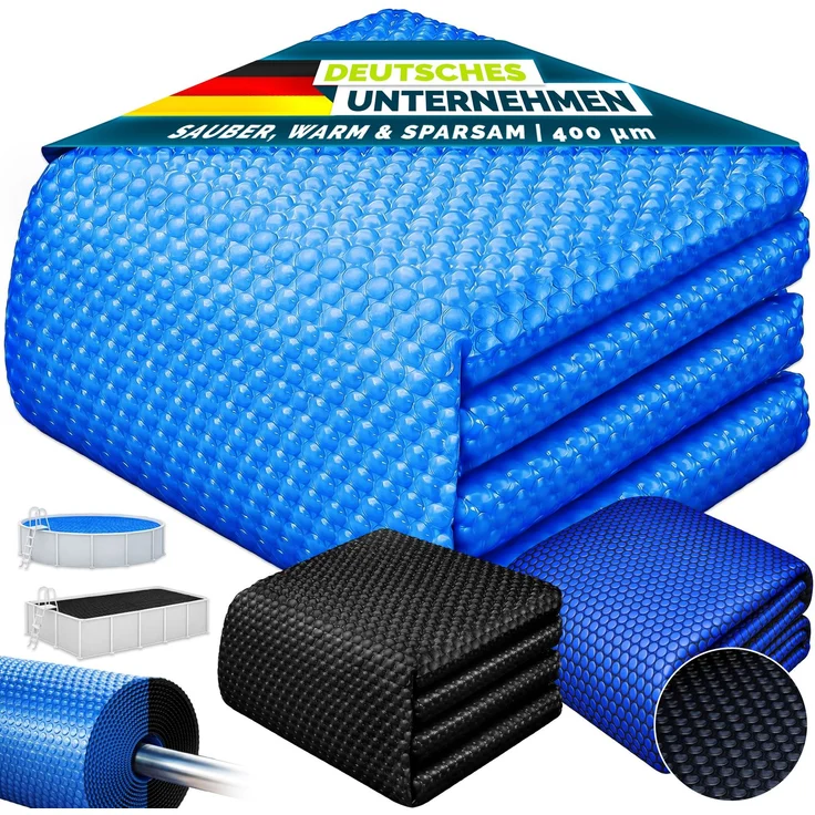 tillvex® Premium Pool Solarabdeckplane 400 µm Rechteckig 549x274 cm | Solarfolie Wärmeplane zuschneidbar | Solarplane Solarabdeckung | Poolheizung Poolsolarplane für Wassererwärmung – Bild 1