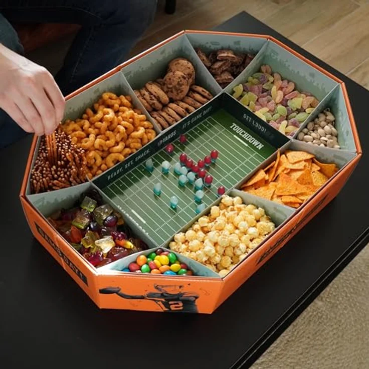 40YARDS Servierplatte American Football Snack Stadium – Großes XXL Snack Stadion, (61 x 43 x 12,5 cm) – Bild 7
