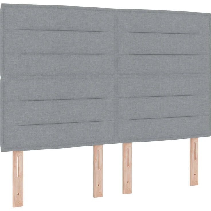 vidaXL Aufbewahrungsbett mit Matratze Hellgrau 140 x 190 cm Stoff 3459438 – Bild 4