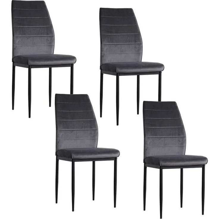 HTI-Living Esszimmerstuhl Stuhl Madison Velvet Grau (Set, 4 St), Esszimmerstuhl Samt – Bild 3
