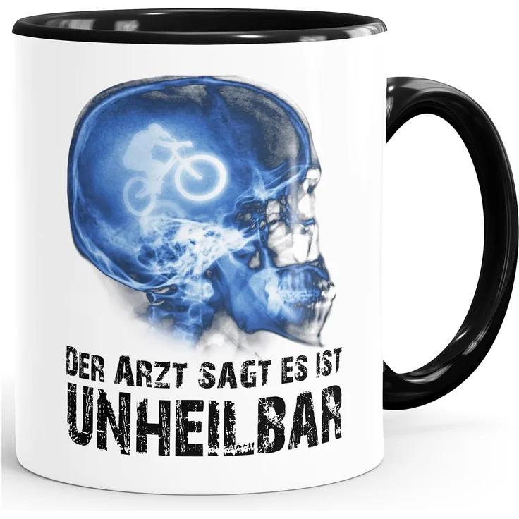 MoonWorks Tasse Kaffee-Tasse Xray Der Arzt sagt es ist unheilbar Hobby Röntgenbild Bike Fahrrad Downhill Geschenk-Tasse Moonworks®, Keramik