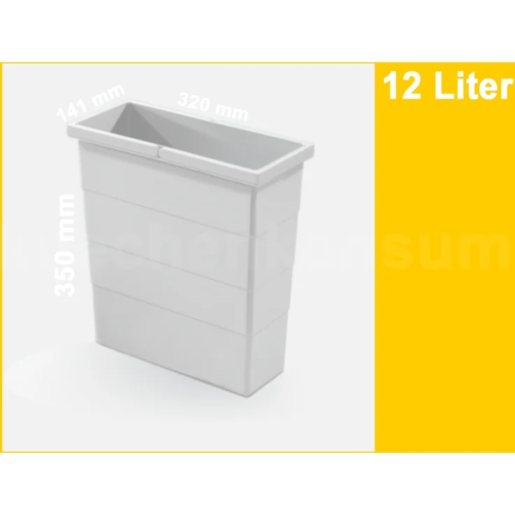 Hailo Inneneimer 1122459 mit Deckel 12 L 320 x 141 x 350 mm 2 Henkel – Bild 4