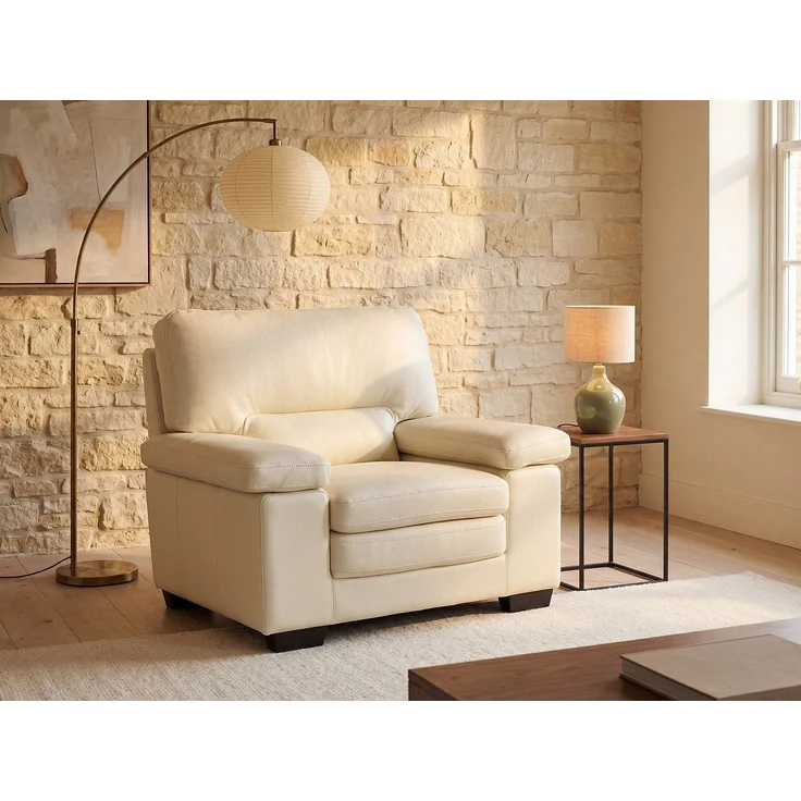 LINEA SOFA - MIMAS - Sessel mit gerader Rückenlehne - Plastik - Kunststoff (PVC) - Elfenbeinfarben - 112 x 89 x 97 cm – Bild 2