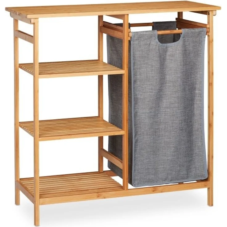 Bambus Badregal mit Wäschekorb – Bild 9