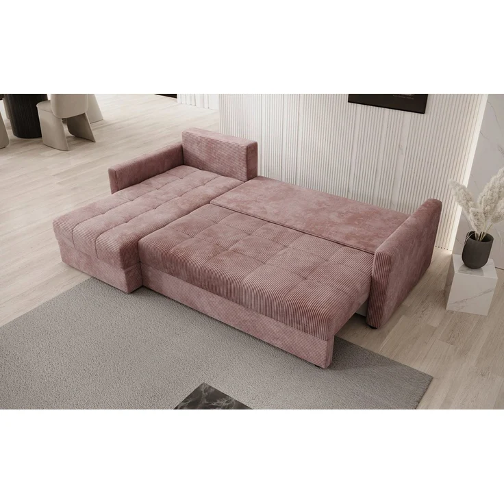 Luxusbetten24 Schlafsofa Designer Sofa Roma in Cord, mit Stauraum und Schlaffunktion – Bild 4