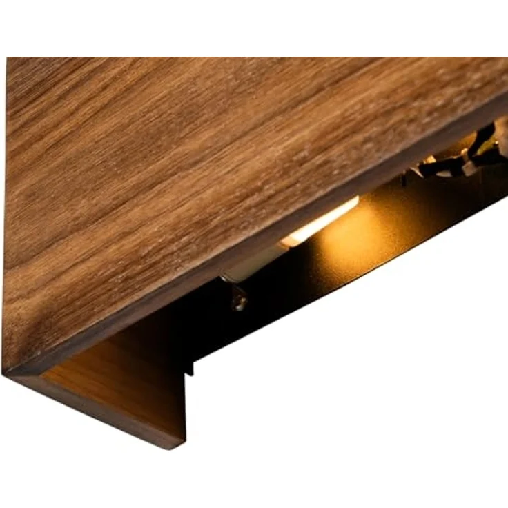 Qazqa Wandleuchte Otan, ohne Leuchtmittel, G9, Braun, Landhaus, Holz, 2-flammig – Bild 5