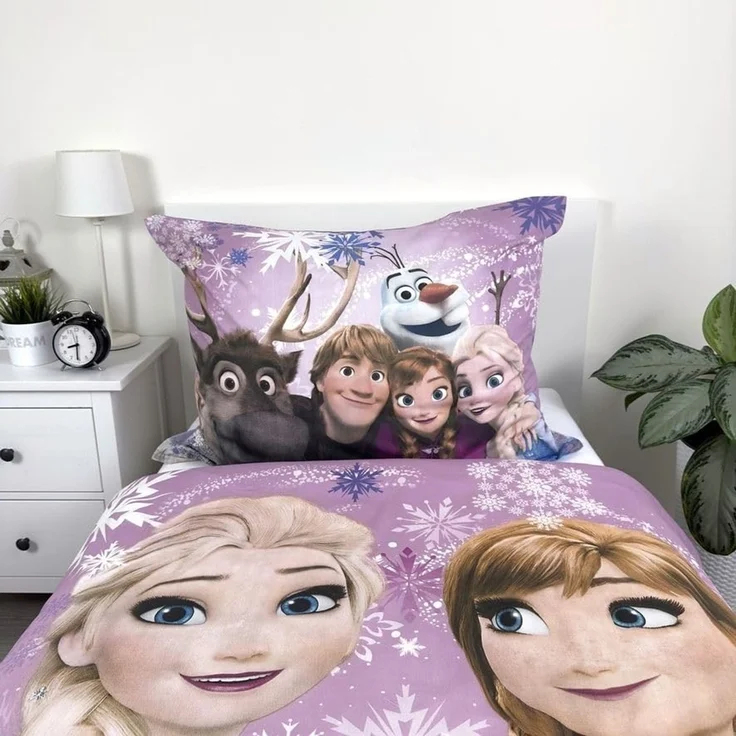 Disney Frozen Bettwäsche-Set 140x200 cm + 70x90 cm aus 100% Baumwolle mit Reißverschluss – Bild 4